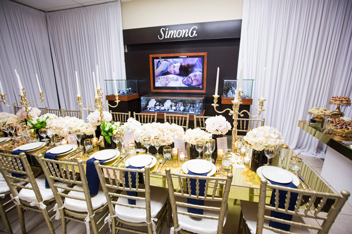 gold and white tables cape brunch
