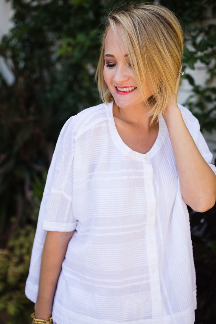 striped white old navy blouse