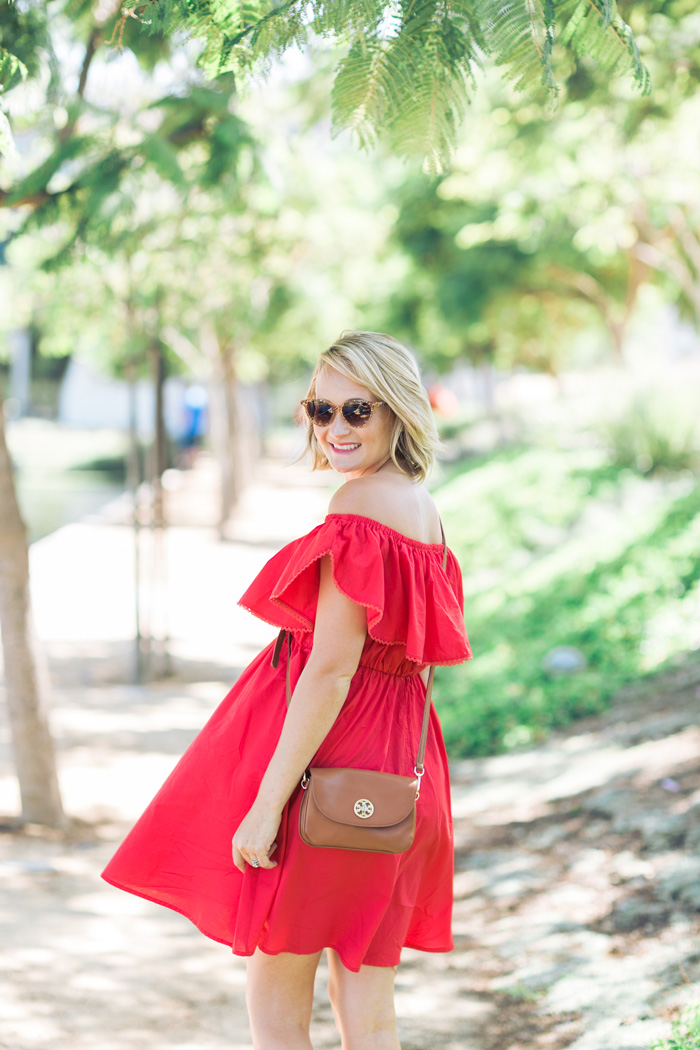 red vacation dress