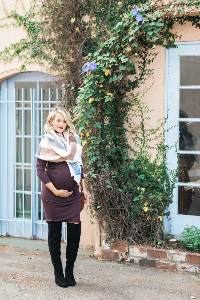 scarf and maternity jeans