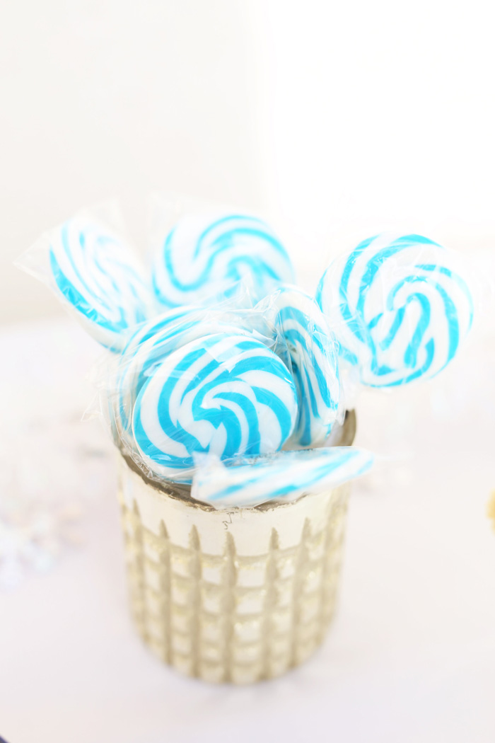 blue lollipops