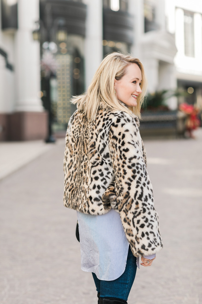 faux fur leopard jacket