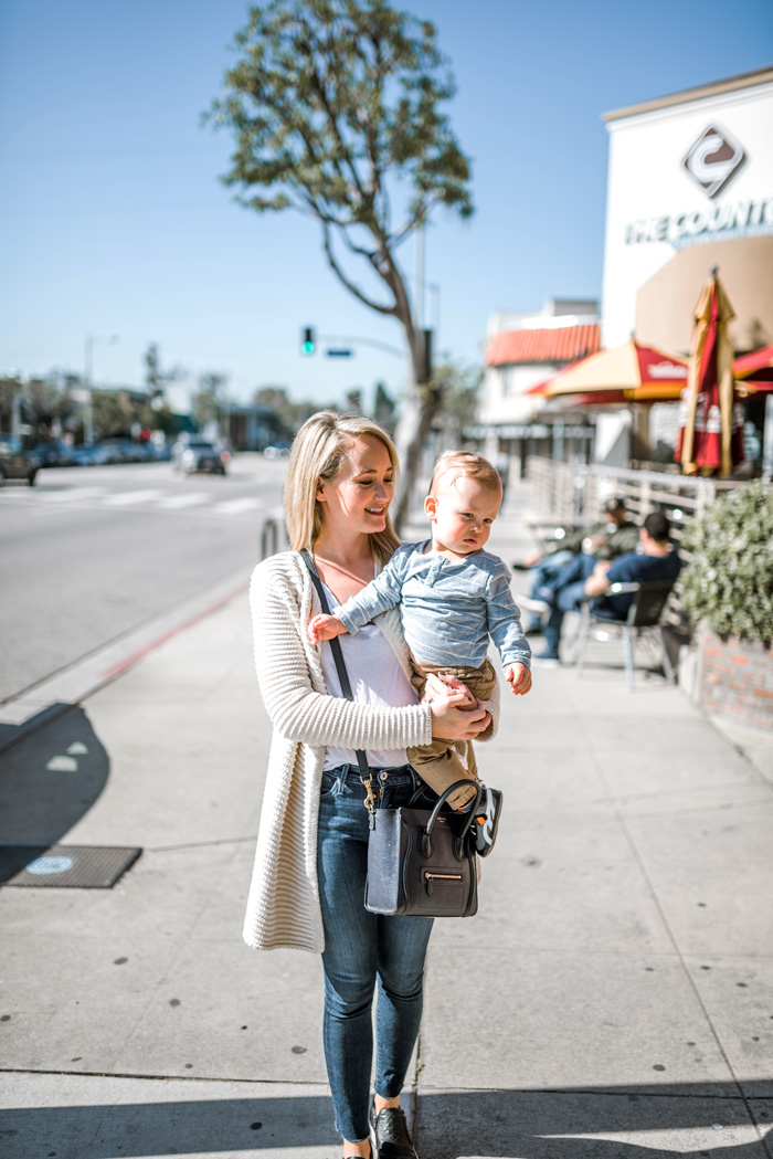 los angeles fashion blogger with baby