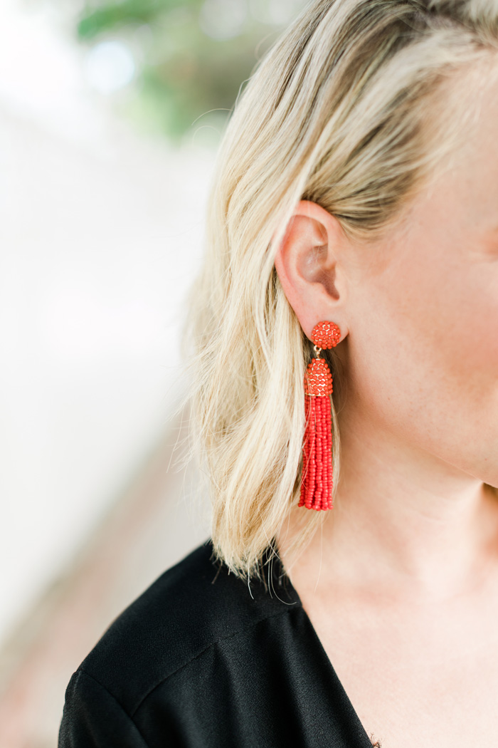 baublebar red fringe earrings