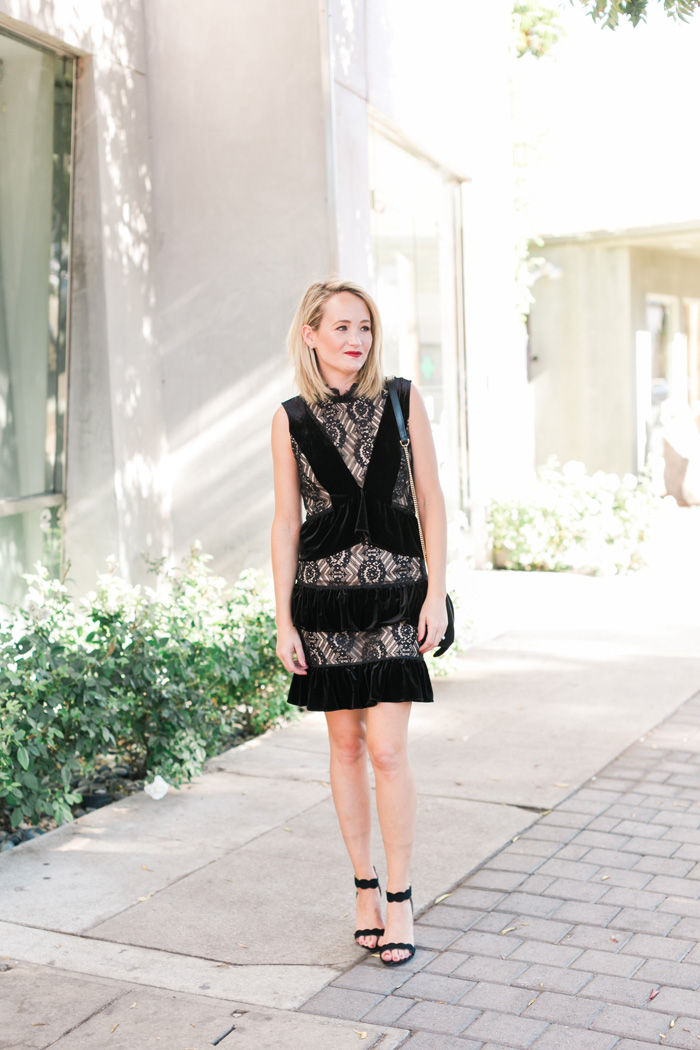 lace and velvet dress