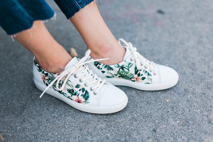 white floral sneakers