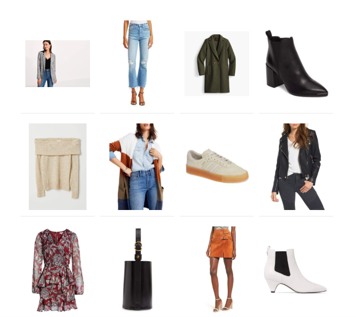 fall fashion shopping list