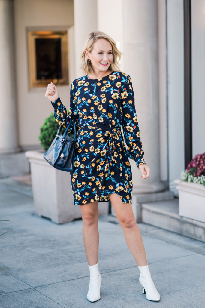 floral dress and boots