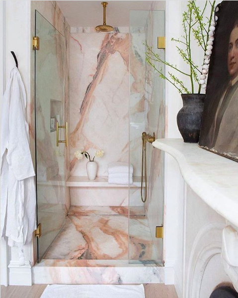 pink marble bathroom