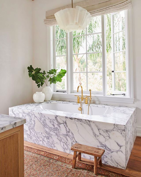 marble stand alone bath